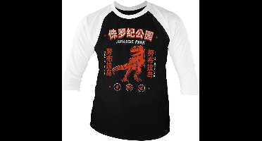 Jurassic Park - Isla Nublar Baseball 3/4 Sleeve Tee Longsleeves White/Black-2XL