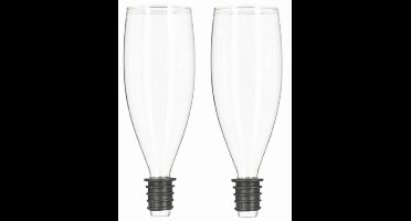 Cepewa Champagnefles schenkdop champagneglas - 2x - Gadgets - funkado - vrijgezellenfeest - moederdag