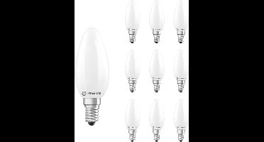 Ledvance LED Filament Kaarslamp E14 - 3.4W 470lm 2700K 230V - Mat Glas - Ø35mm - 10 stuks - Geschikt voor kroonluchters, eettafels, woonkamers - 10 stuks