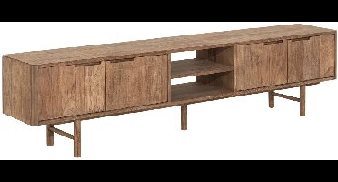 DTP Home TV stand Bliss No.2 large, 4 doors, 2 open racks,50x210x35 cm | TEAKWOOD top