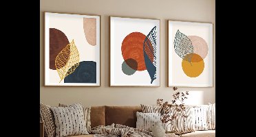 Asir - Decoratief Ingelijst MDF-Schilderij - Veelkleurig - 50 x 2,5 x 70 cm
