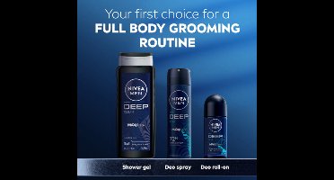 NIVEA Men Deodorant Roller Deep Beat - 3 x 50 ml - Voordeelverpakking
