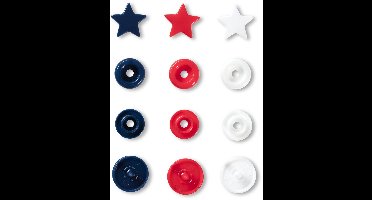 Prym Love Color drukknoppen Ster 12,4mm rood/wit/marine - Prym