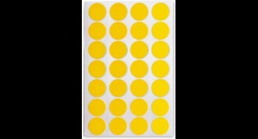 Soho Etiketten Rond 16 Mm Papier Geel 3 Vellen á 28 Stuks