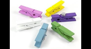 Trendform Magnetische houten clips - Kleurmix - 6 stuks