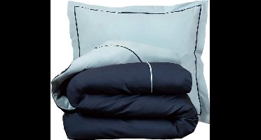 De Witte Lietaer Dekbedovertrek Katoen Perkal Bumblebee - Tweepersoons - 200 x 200/220 cm - Blauw