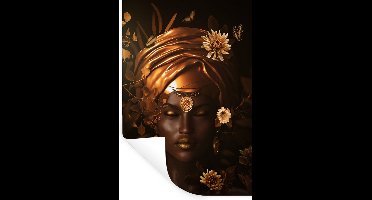 Muurstickers - Sticker Folie - Vrouw - Bloemen - Accessoires - 20x30 cm - Plakfolie - Muurstickers Kinderkamer - Zelfklevend Behang - Zelfklevend behangpapier - Stickerfolie