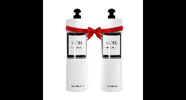 MOHI Repair Essentials Set - Shampoo & Conditioner (2 x 1L) met Hoofdhuid Massage Borstel - Herstelt droog en beschadigd haar - Voedt, versterkt & geeft glans
