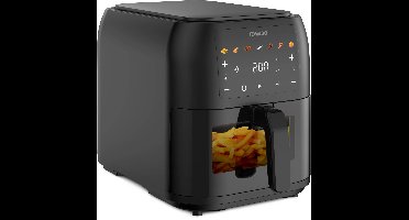 Tomado TAF8002B - Grote airfryer - XXL airfryer - 8 liter - Heteluchtfriteuse - Kijkvenster - Tiptoetsbediening - 7 automatische programma's - Zwart