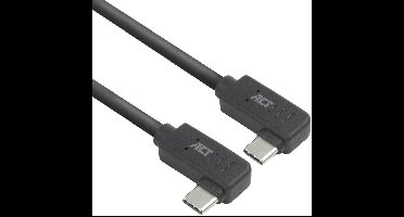 ACT USB 3.0 10Gbps 60W USB Type-C (haaks links/rechts) naar USB Type-C (haaks links/rechts) kabel, 0.5 meter AC7486