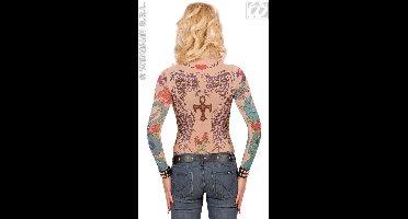 "Top met lange mouwen en tatoeages voor vrouwen - Verkleedattribuut - One size"