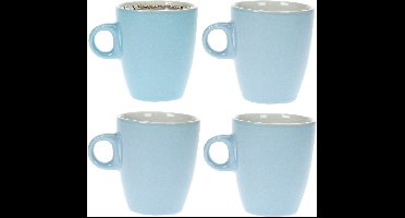 Cosy & trendy Koffiekopjes/bekers - 4x - blauw - 190 ml - Keramiek - glans finish