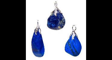 Edelsteenhanger van lapis lazuli, circa 1,5 tot 3 cm per stuk