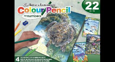 AVS-CPN201 Colour Pencil By Numbers Activity Set - 4 Projects SEA LIFE BOX SET