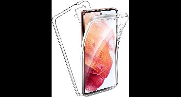 Hoesje geschikt voor Samsung Galaxy S21 - 360 Graden Case 2 in 1 Hoes Transparant + Ingebouwde Siliconen TPU Cover Screenprotector