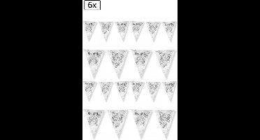 6x Vlaggenlijn 10 meter MRS & MRS - vlaglijn festival feest party verjaardag thema feest kleur