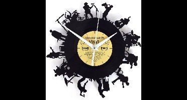 Klok gemaakt van een echte LP - Bandleden - Met geschenkverpakking