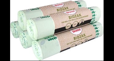 Biozakken 60 liter groen - 40 zakken - 60x80 cm - 5 rollen à 8 zakken