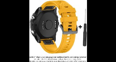 Siliconen Bandje - Geschikt voor 26 mm Smartwatches - Geel - Wearablebandje