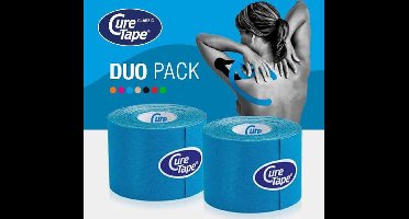 CureTape® Classic voordeelset - Blauw - Kinesiotape – 2 rollen - 5cm x 5m - Elastische tape - FysioTape - Kinesiologie Tape - Cure Tape