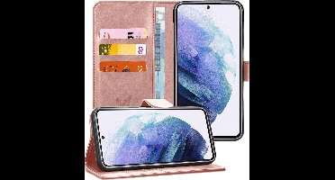 Hoesje geschikt voor Samsung Galaxy S21 Plus - Book Case Kunstleer Pasjeshouder Rosegoud