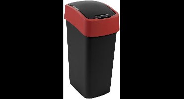 Curver Flip Bin Plastic Bin Prullenbak Zwart-Rood 45L