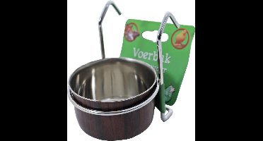 De Boon RVS voerbak met houder en print - Ø 8 cm - 180 ml