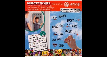 Emoji Raamstickers Kinderen Thema: Woorden - 2 Vellen Raamstickers - Raamstickers Auto - Raamstickers Woonkamer