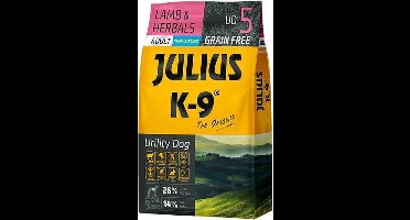Julius K9 - Graanvrij hondenvoer - Hypoallergene hondenbrokken met lam & aardappel - Voor volwassen honden - 3kg