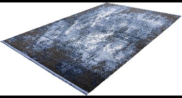 Pierre Cardin Elysee Lalee- Vintage - Super zacht - Shinny - acryl viscose - Vloerkleed – hotel sjiek - design tapijt fraai – modern designer Karpet - 200x290- Blauw zwart