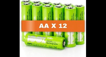 100% Peak Power oplaadbare batterijen - NiMH AA batterij mignon 2300 mAh - 12 stuks