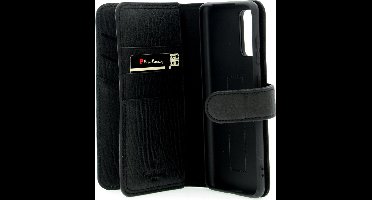 Pierre Cardin Zwart hoesje voor Samsung Galaxy S20 - Book Case - Echt leder
