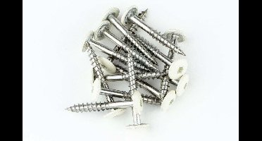 Trespaschroeven RVS 4,8x38 verpakt per 50 stuks gebroken wit (RAL 9010)