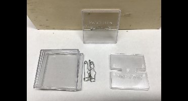 Transparante, vierkante plastic buttons, 5 stuks  Afm. 5,5 x 5,5 cm