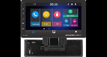 Boscer 1Din Autoradio - Apple Carplay & Android Auto - 9' HD verstelbaar scherm - USB, Aux, Bluetooth - Achteruitrijcamera