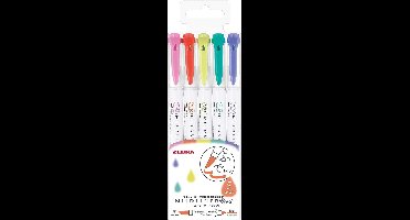 Zebra Mildliner - Brush pennen - Dubbelzijdig - Bright kleuren - Set van 5