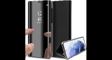 Hoesje geschikt voor Samsung Galaxy S21 Plus - Book Case Spiegel Zwart