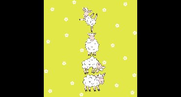 Duni Servetten Schapen 3-laags 33 Cm Papier Groen/wit 20 Stuks