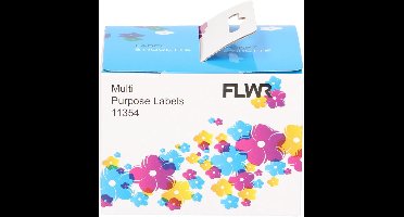 FLWR - Printetiket / 11354 / Wit - Geschikt voor Dymo