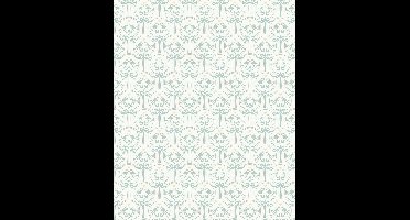 Dutch Wallcoverings - Little Kids- Oiseaux mint/wit - vliesbehang - 10m x 53cm - JS3202