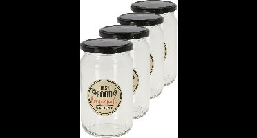 Voorraadpotten/ weckpotten - 15x - 720 ml - schroefdeksel - 7,8 x 15 cm