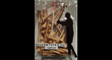 XQ MAX wooden tees golf - 2 3/4"/ 70mm - 40 stuks