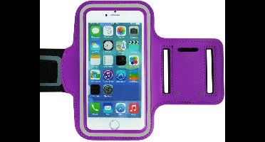 Sportarmband - Geschikt voor: iPhone 14 Plus hoesje - iPhone 14 Pro Max hoesje - Sportband - Hardloop armband - Sport armband - Hardloop houder - Paars