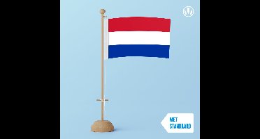 Vlaggenclub.nl Tafelvlag Nederland - 10x15cm vlag met houten standaard