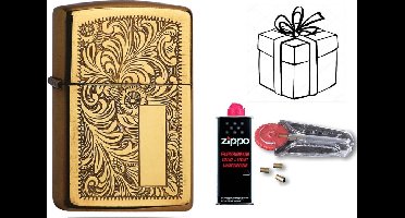 Geschenkset Zippo- ZIPPO met ZIPPO BENZINE en Vuursteentjes-uniek cadeau