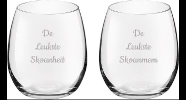Gegraveerde Drinkglas 39cl De Leukste Skoanheit-De Leukste Skoanmem