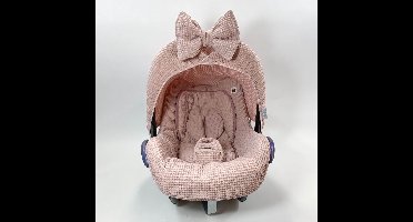 Wazzhappening - Maxi Cosi hoes set Lulu - oudroze - wafel - autostoelhoes - universeel