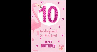Cijferkaarten - De mooiste Leetijd - Verjaardagskaart Vandaag word je al 10 jaar! Happy?