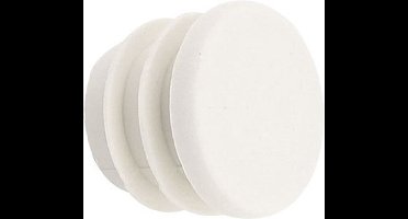 Inslagdop - rond - 18 mm - wit - kunststof - 10 stuks
