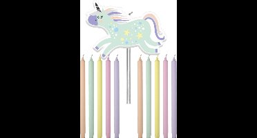 Folat - Verjaardagskaarsjes Unicorns & Rainbows 10 cm - 11 stuks